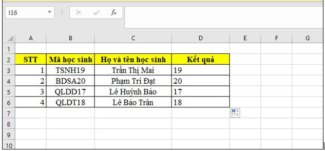 kết quả ví dụ 1