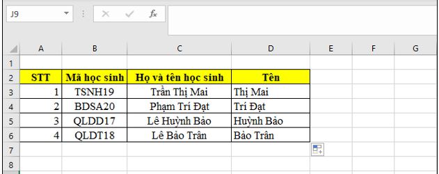 kết quả ví dụ 2