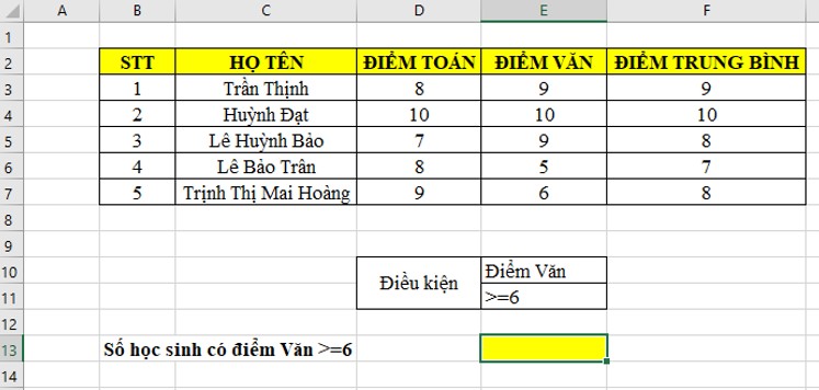 ví dụ hàm dcount